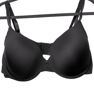 Juicy Couture Intimates Black Padded Push Up Bra Gold Metal Heart Sz 42D